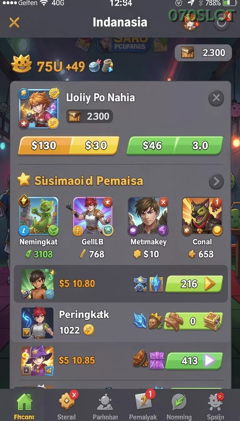 Cuplikan layar ADVANTAGES — menu navigasi